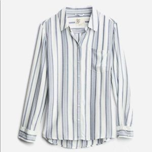 Cosmic Blue Love Button Down Top